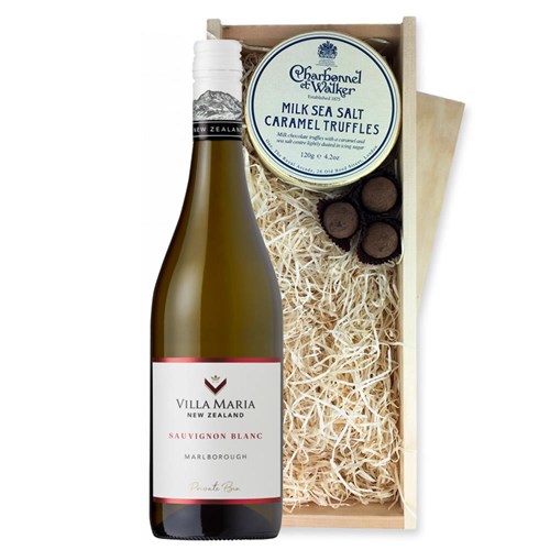 Villa Maria Private Bin Sauvignon Blanc 75cl White Wine And Milk Sea Salt Charbonnel Chocolates Box